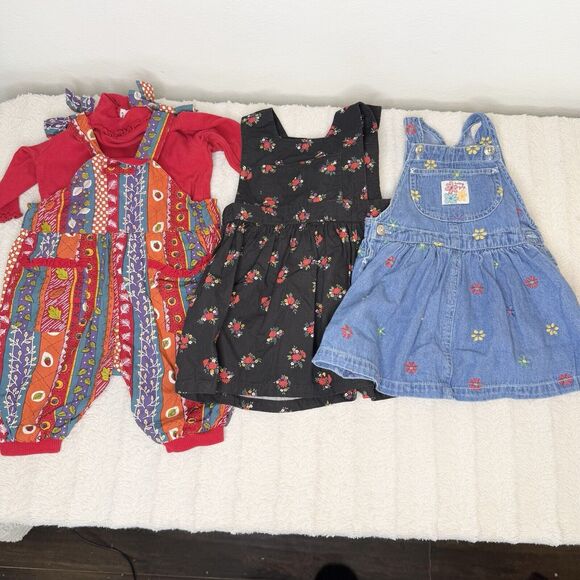GAP Other - Baby Gap Bundle Of 3 Baby Girl Outfits Dress Jumper Overall Various Sizes